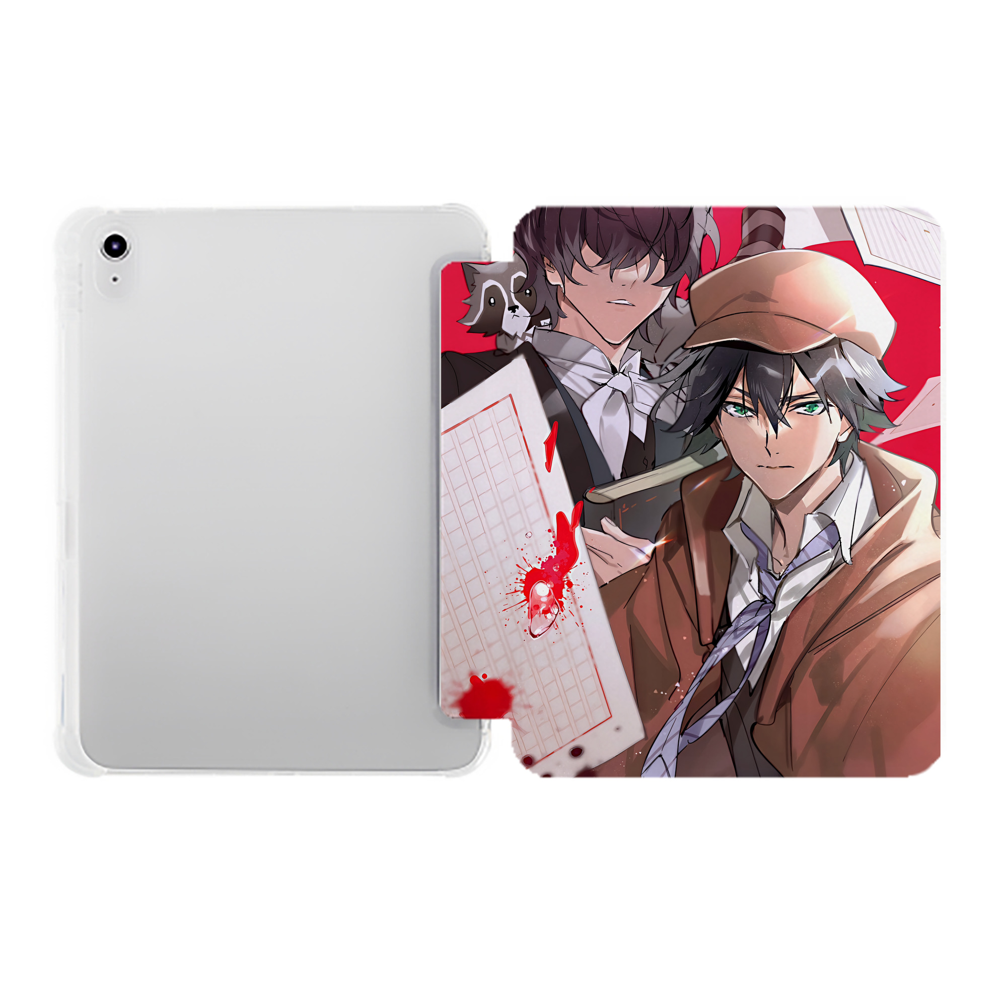 （画像用） 文豪ストレイドッグス Bungo Stray Dogs IPad ケース ペン収納付き 三つ折りスタンド PUレザー×シリコン 対応機種9.5/10.5/10.9インチ